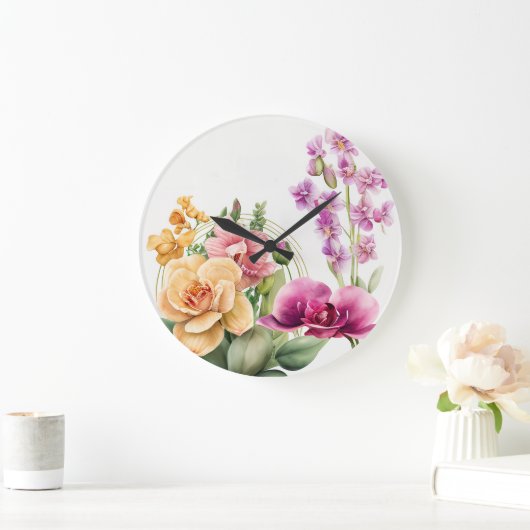 Orchid Blast Große Wanduhr (Zuhause)