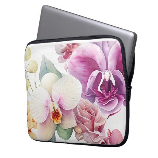 Orchid Blast Laptopschutzhülle (Vorderseite Links)