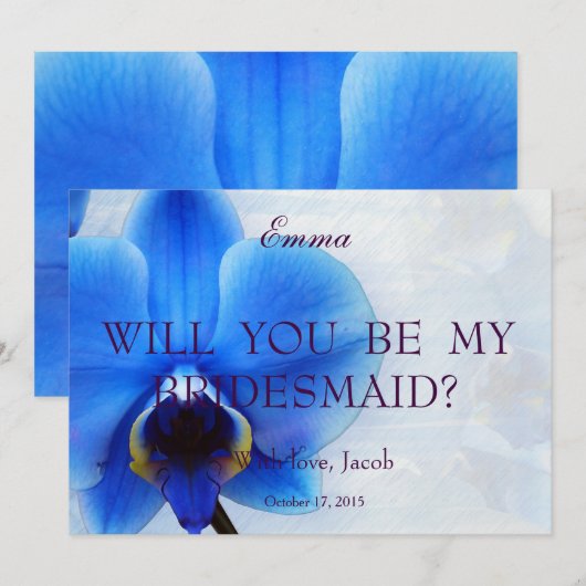 Orchid Blue wird meine Einladung sein (Vorne/Hinten)