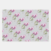 Orchid Blume Aquarell lila grau exotische Blüte Geschenkpapier Set (Vorderseite 2)