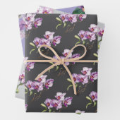 Orchid Blume Aquarell lila grau exotische Blüte Geschenkpapier Set (Beispiel)