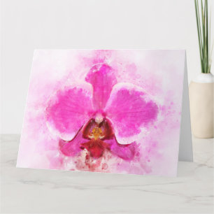 Orchid Blume Aquarell - Rosa wb 02 Dankeskarte