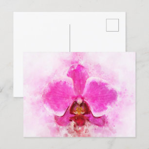 Orchid Blume Aquarell - Rosa wb 02 Postkarte