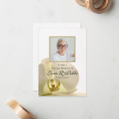 Orchid-Blume auf White Share a Memory-Beerdigung Mitteilungskarte (Vorderseite/Rückseite Beispiel)