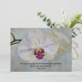 Orchid Blume Bible Verse Flat Note Card Dankeskarte (Stehend Vorderseite)