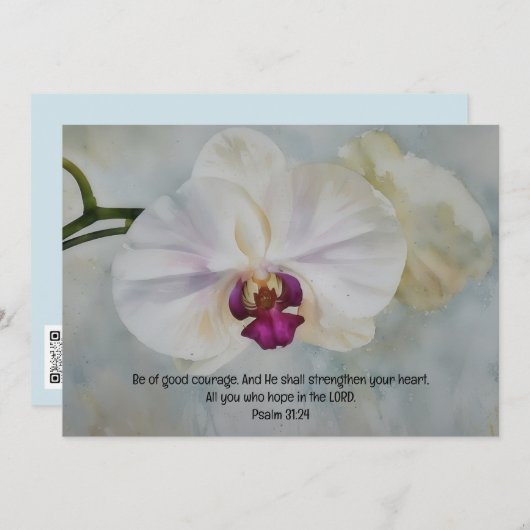Orchid Blume Bible Verse Flat Note Card Dankeskarte (Vorne/Hinten)