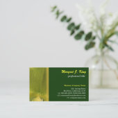 Orchid Blume blättrig grüne Visitenkarte. Visitenkarte (Stehend Vorderseite)