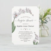 Orchid Blume Bloom Calligraphy Lingerie Dusche Einladung (Stehend Vorderseite)