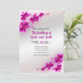Orchid Blume Elegante Hochzeitsfeiern Einladung (Stehend Vorderseite)