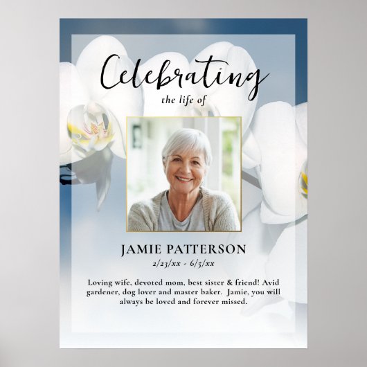 Orchid Blume Feier des Fotos Leben, Beerdigung Poster (Vorne)