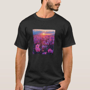 Orchid Blume Field Beautiful Sunset Grafik T-Shirt