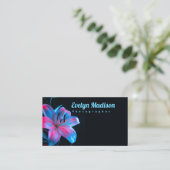 Orchid-Blume gegen schwarzen Panzer65567 Visitenkarte (Stehend Vorderseite)