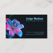 Orchid-Blume gegen schwarzen Panzer65567 Visitenkarte (Rückseite)