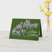 Orchid Blume Grüner Hintergrund Geburtstag Karte (Gelbe Blume)