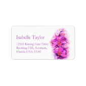 Orchid Blume Hochzeitstitel Adressaufkleber (Vorne)