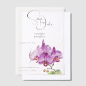 Orchid-Blume lila Blätter Save the Date Pergament Einladungen (Versetzt)