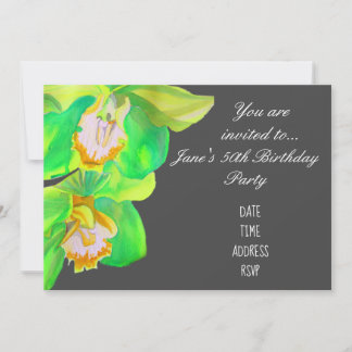 Orchid Blume Modernes Design 50. Geburtstag Einladung