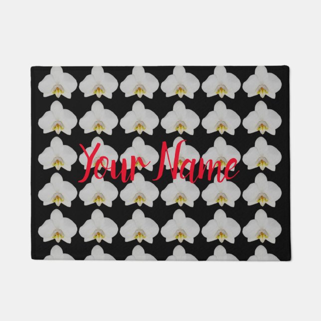 Orchid Blume Muster für Gärtner und Blüten Fußmatte (Vorderseite)