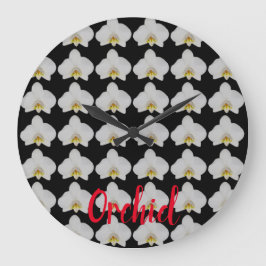 Orchid Blume Muster für Gärtner und Blüten Große Wanduhr