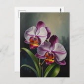 Orchid-Blume Ölgemälde Postkarte (Vorne/Hinten)