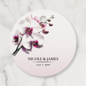 Orchid Blume Rosa & Weiß Hochzeit Geschenkanhänger (Rückseite)