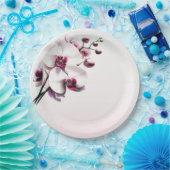 Orchid Blume Rosa & Weiß Hochzeit Pappteller (Party)