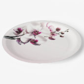 Orchid Blume Rosa & Weiß Hochzeit Pappteller (Schrägansicht)