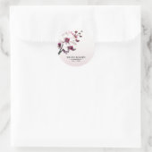 Orchid Blume Rosa & Weiß Hochzeit Runder Aufkleber (Tasche)