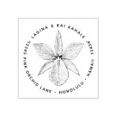 Orchid Blume Rücksendeadresse Hawaii Botanisch Gummistempel (Prägung)