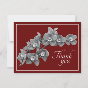 Orchid Blume Schwarz & Weiß Hintergrund Vielen Dan Postkarte