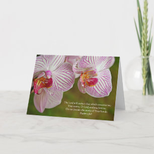 Orchid Blume Scripture Card Psalm 138:8 Karte