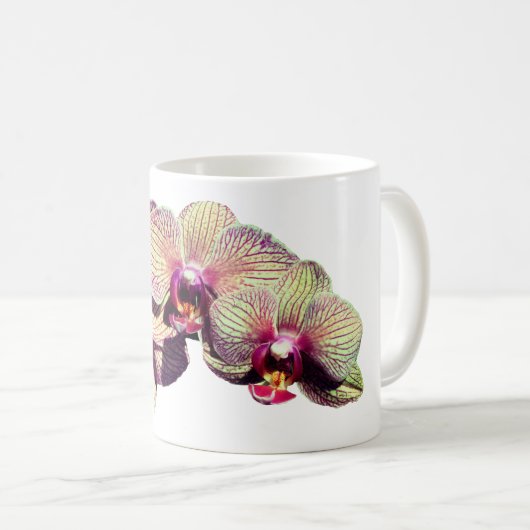 Orchid Blume Trio Personalisiert Kaffeetasse (VorderseiteRechts)