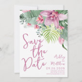 Orchid Blume Tropical Wedding Save The Date (Vorderseite)