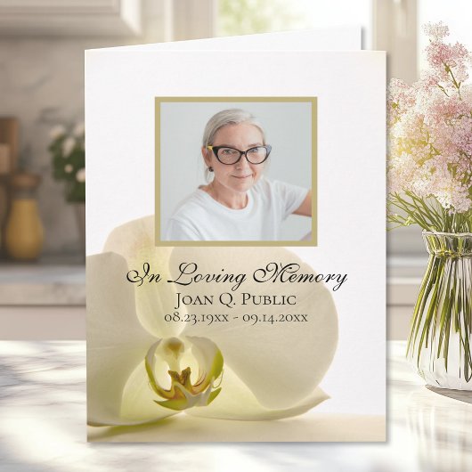 Orchid-Blume über das Beileid der weißen Beerdigun Dankeskarte