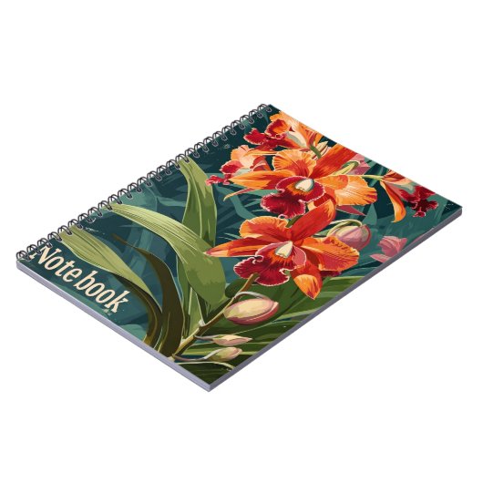 Orchid-Blume Vintag-Notebook Notizblock (Linke Seite)