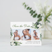 Orchid Bohemisch Floral Wedding Save the Date FOTO Postkarte (Stehend Vorderseite)