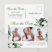 Orchid Bohemisch Floral Wedding Save the Date FOTO Postkarte (Vorne/Hinten)