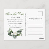 Orchid Bohemisch Floral Wedding Save the Date FOTO Postkarte (Rückseite)