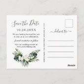 Orchid Bohemisch Greenereien Hochzeit speichern da Postkarte (Rückseite)