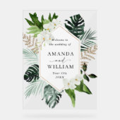 Orchid Bohemisch Greenery WEDDING Empfang Acrylschild (Vorderseite)