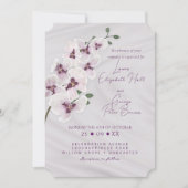 Orchid Branch rosa Hochzeitskarte Einladung (Vorderseite)