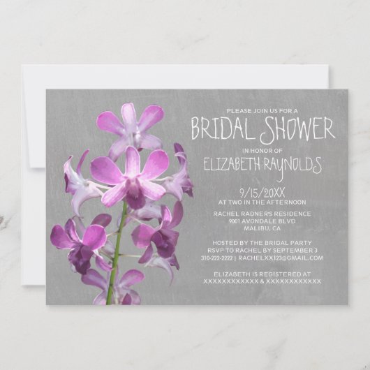 Orchid Bridal Dusche Einladungen (Vorderseite)