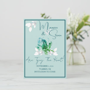 Orchid Bright Green Save the Date Wedding Card Einladung