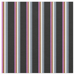 Orchid, Brown, Minzcreme, Schiefergrau und Schwarz Stoff