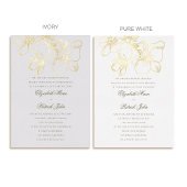 Orchid Charm Formal Classic Heirloom Ivory Wedding Folieneinladung