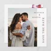 Orchid Chic Moderne Foto Hochzeit Save The Date (Vorne/Hinten)