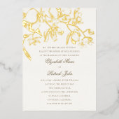 Orchid Dance Formal Classic Heirloom Cream Wedding Folieneinladung (Vorderseite)