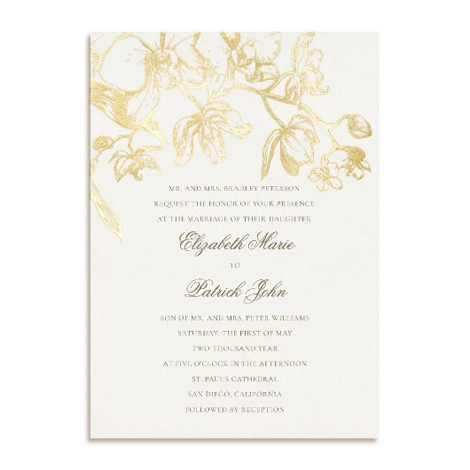 Orchid Dance Formal Classic Heirloom Cream Wedding Folieneinladung