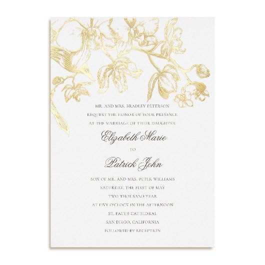 Orchid Dance Formal Classic Heirloom Pure Wedding Folieneinladung