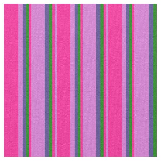 Orchid, Deep Pink, Green & Dark Slate Blue gefärbt Stoff (Nahaufnahme)